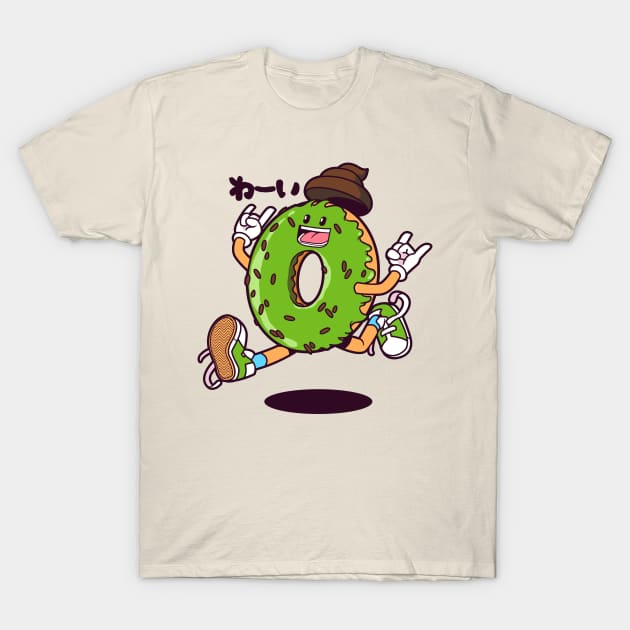 Matcha Donut Jump T-Shirt by mankeeboi